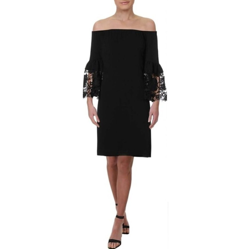 🔥🆕 Lauren by Ralph Lauren Women's Bell-Sleeve Crepe Dress size 14